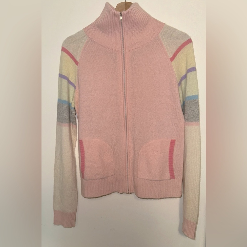 Pastel Bliss Aqua Colorblock Zip-up Jacket